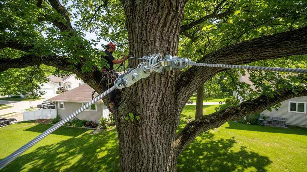 Cable bracing installation for tree support in White Bear Lake MN