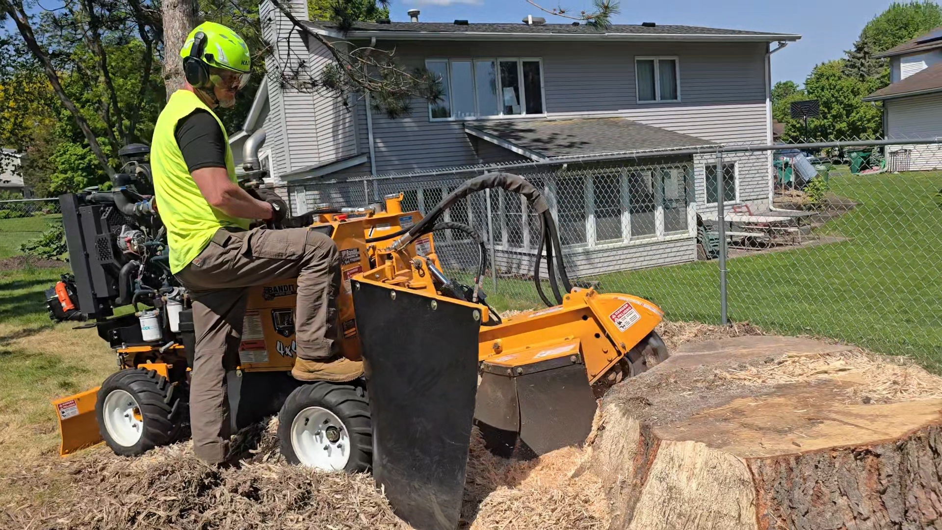 Stump grinding service in White Bear Lake
